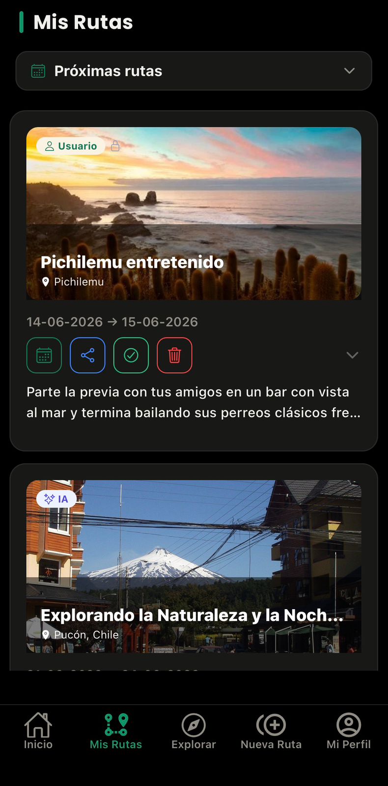 Comparte rutas con amigos
